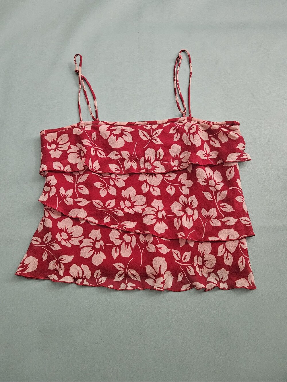 Vintage I.N.C. Silk Tiered Ruffle Camisole tank top
